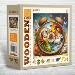 Puzzle de madera Reloj de caballos de 250 piezas