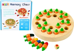 Juego de memoria familiar de madera con zanahorias