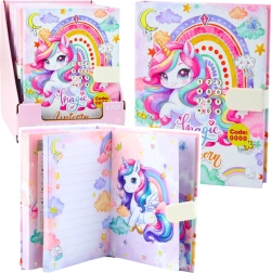 Diario infantil con código y melodía Unicornio – páginas a color