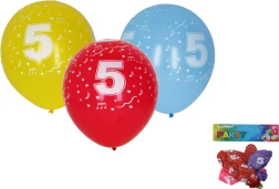 Globos inflables de 30 cm con número 5 – juego de 5 uds