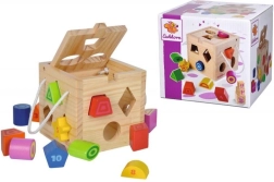 Cubo de madera – encajable con formas, 12 piezas