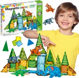 Juego de construcción magnético 3D WOOPIE – animales de la jungla, 45 piezas