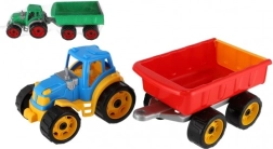 Tractor de plástico con remolque para niños