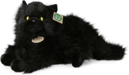 Rappa gato de peluche negro tumbado 30 cm eco-friendly