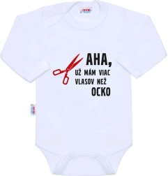 Body infantil de manga larga NEW BABY – ya tengo más pelo que papá, talla 86 (12–18 meses)