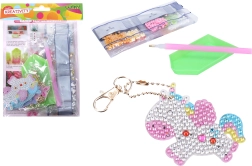 Set creativo de llaveros con piedras tipo diamante, 5 uds