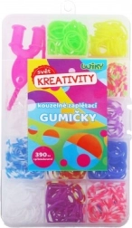 Kit para hacer pulseras – gomas de colores con accesorios en una caja de plástico