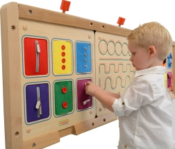 Tablero Montessori de pared para abrochar – cremalleras, botones y broches MASTERKIDZ