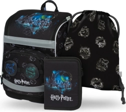 Baagl set escolar 3 en 1 harry potter hogwarts lumos – mochila rígida, estuche y bolsa