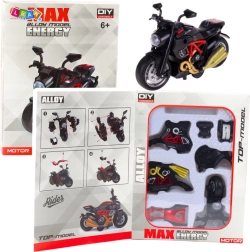 Motocicleta DIY de metal 1:14 roja