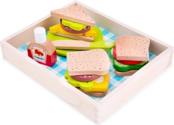Juego de madera para sándwiches en caja