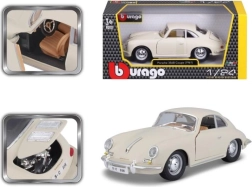 Modelo metálico de coche Bburago Porsche 356B Coupé 1961 1:24 color marfil