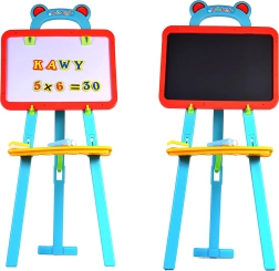 Pizarra infantil de doble cara 3 en 1: magnética, borrable en seco y para tizas