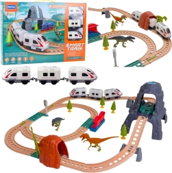 Tren eléctrico con dinosaurios con luces y sonidos, 76 cm