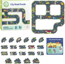 Woopie Green rompecabezas urbanos para niños - Pista de coches