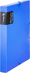 Caja de archivo A4 con goma, azul, polipropileno, lomo de 3 cm