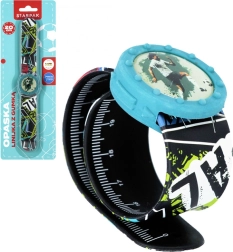 Reloj-regla de silicona azul para niños