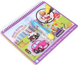 Libro para colorear con agua de coches con bolígrafo 19 × 16 cm