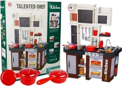 Cocina infantil interactiva con nevera, campana extractora y grifo con agua – 58 piezas
