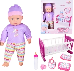 Woopie Royal – set de niñera: muñeca unicornio con cuna mecedora y kit de alimentación
