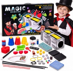 Set para pequeño mago – trucos de magia, ilusiones, cartas, dados y accesorios