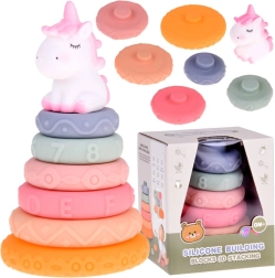 Juguete apilable colorido Unicornio con aros de espuma