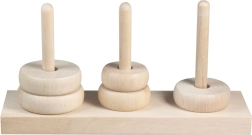 Torre de Hanói de madera 20 × 10 cm – rompecabezas lógico