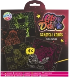Imágenes para rascar que brillan – motivo para niña, set de 4 uds.