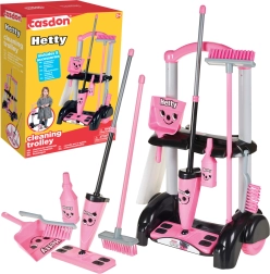 Carrito de limpieza Casdon Hetty para niños con mopa y escoba