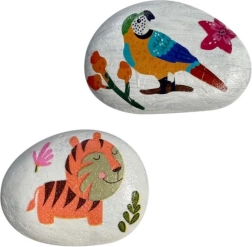 Arto decoración de piedras con técnica de servilleta