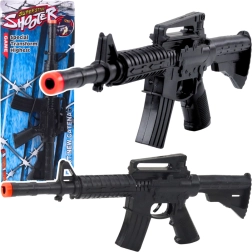 Juguete infantil – fusil mecánico con sonido de disparos, negro 32 cm