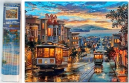 Pintura de diamantes Tranvía en la ciudad 30 × 40 cm