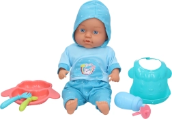 Muñeco bebé suave con sonidos y accesorios 30 cm