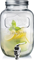 Dispensador de bebidas de vidrio con grifo 4 l