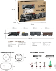 Tren retro con luces, sonidos y humo 172 cm