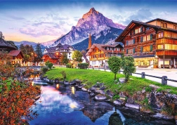 Puzle de 1000 piezas – ciudad alpina en Suiza PHOTO ODYSSEY TREFL
