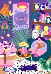 Puzzle Amantes de los gatos 1000 piezas