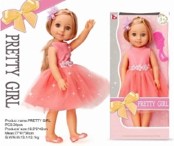 Muñeca Pretty Girl con vestido rosa 36 cm