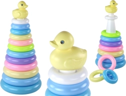 Pirámide apilable con patito, 12 aros (39 × 17,5 × 17,5 cm)