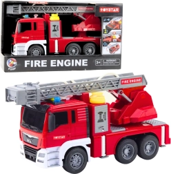 Camión de bomberos con escalera extensible y bomba de agua con luces y sonidos