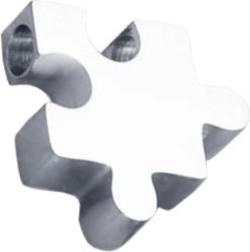Colgante de acero con forma de puzzle de acero quirúrgico