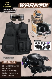 Set policial militar para niños pequeños con casco