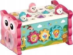 CHIPOLINO Cubo motriz 8 en 1 Búho Rosa