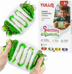 Pelota sensorial antiestrés de apretar con líquido verde