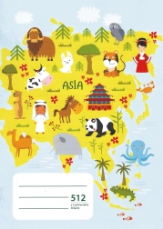 Cuaderno escolar A5 con líneas auxiliares para primeros grados, 10 hojas