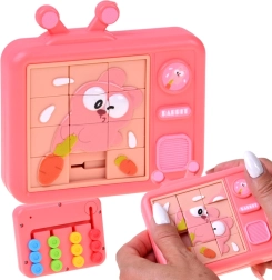 Rompecabezas sensorial de doble cara conejo – rompecabezas deslizante y laberinto de colores - 1 pieza