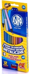 Astra lápices de colores metálicos 12 uds con sacapuntas