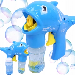 Pistola de pompas con forma de delfín con depósito y 2 recargas