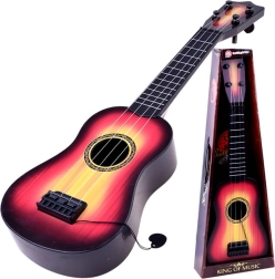 Guitarra infantil con cuerdas metálicas y púa - 1 pieza – Rojo-amarillo