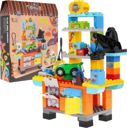 Kit de construcción de taller para niños 3+ con cochecito, herramientas y compresor, 92 piezas